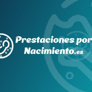 Banner de Prestaciones por Nacimiento: el logo con el bebé, en blanco, sobre un degradado azul marino y turquesa
