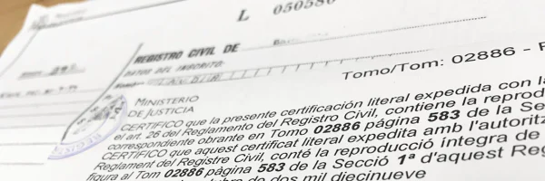 Certificado Literal de Nacimiento
